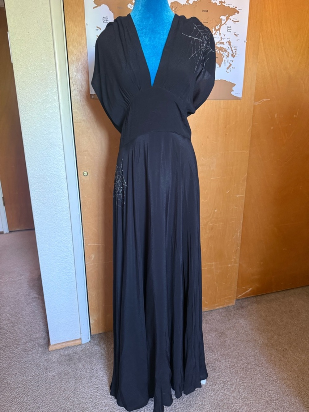 Trashy Diva Black “Charlottes Web” Maxi Dress with Spiderweb Accents - Picture 3 of 8